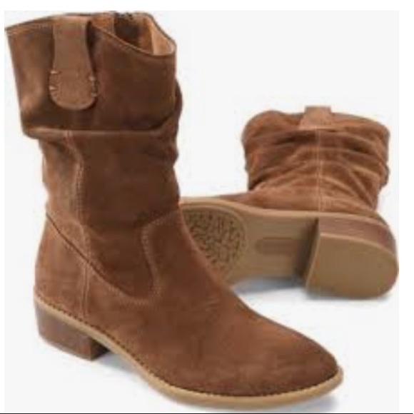 Women's Comfortiva Chrysta Mid Calf Boot Siena Brown Suede  Like New - Picture 2 of 7